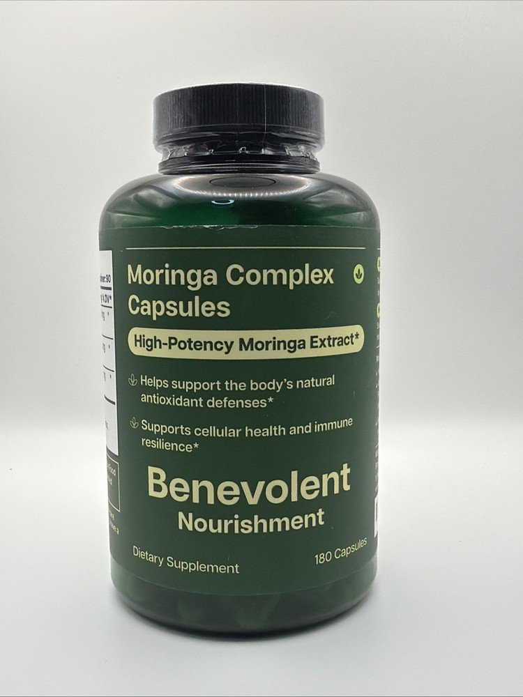 Benevolent Moringa Capsules 180 Count Antioxidant Immune Support New