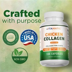 Vitamatic Chicken Collagen 3000 mg (Per Serving) with Glucosamine, Chondroiti…