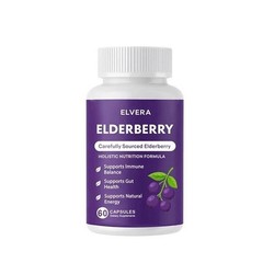 Advanced Elvera Elderberry Gut Support Complex – Organic Black Elderberry Soft C