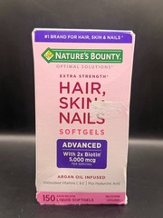 Nature’s Bounty Optimal Solutions Hair Skin&Nails Extra Strength 150ct Exp 01/27