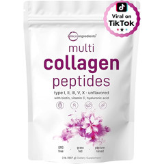 Micro Ingredients Multi Collagen Protein Powder 2lb Types I II III V X