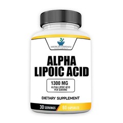 Alpha Lipoic Acid 1300mg Per Serving – Vegan, Gluten Free, Non-GMO, 60 Capsules