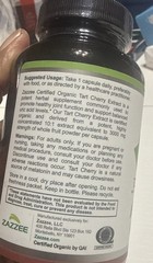 USDA Organic Tart Cherry 10:1 Extract, 120 Vegan Capsules, 3000 mg Strength