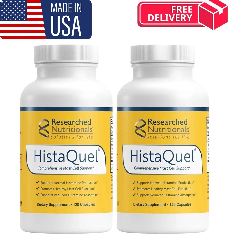 2 Pack HistaQuel Mast Cell & Histamine Supports Capsule Supplement Pills 120