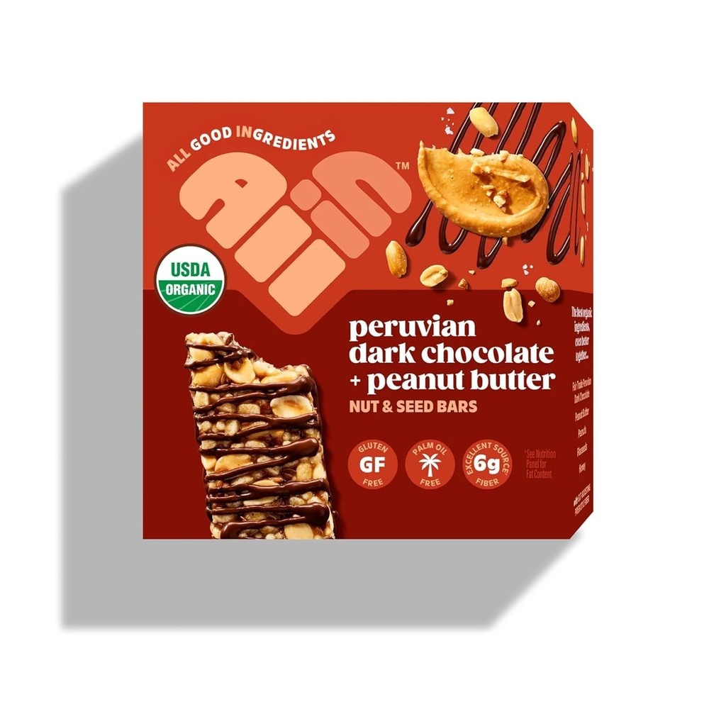 All In Snack Bars Peruvian Dark Chocolate Peanut Butter Gluten Free Organic 12Pk