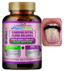 Candida Cleanse 100 Capsules Support Gut Colon Support Natural Herbs Intestinal