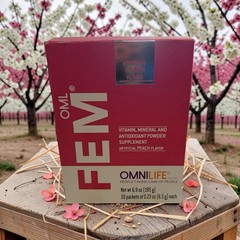 Omnilife FEM Vitamin Mineral Antioxidant Powder Sachets Artificial Peach 30 Pack