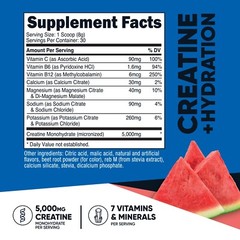 Nutricost Creatine Monohydrate + Hydration Watermelon Flavored, 30 Servings