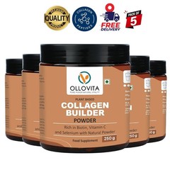 5 Pack O.LLOVITA Collagen Powder Vitamin C 250g Vegan