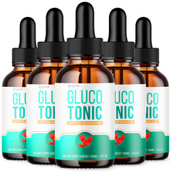 (5 Pack) Gluco Tonic Blood Support Formula Drops Advanced Vitamin Supplement 2ML