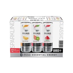 CELSIUS Sparkling Zero Sugar Energy Drink Variety Pack, 12 Cans