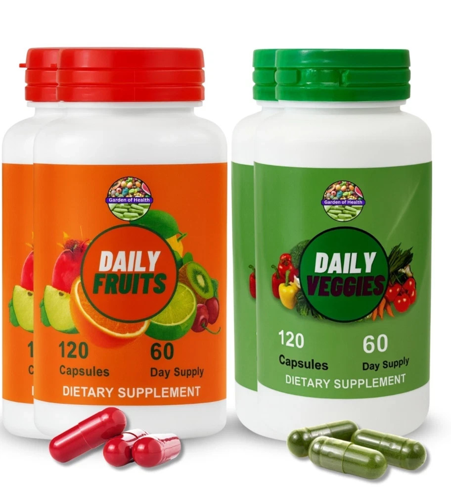 Garden Of Health, Daily Fruits Veggies Capsules Whole Food Supplement 240 Capsul