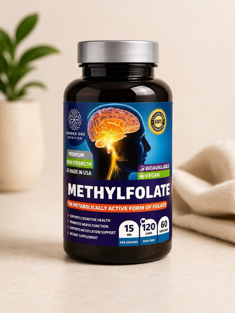 L-Methylfolate 5-MTHF – Maximum Strength Brain Health Made in USA Free Shipping