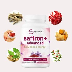 Micro Ingredients Saffron+ Advanced Supplements 60 Veggie Capsules 10-in-1 NEW+