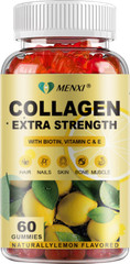 Premium Hydrolyzed Collagen Gummies with Vitamin C, Zinc & Biotin -60 Gummies