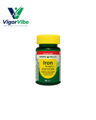 Spring Valley Iron Tablets 65 mg General Health & Wellness 200 Count