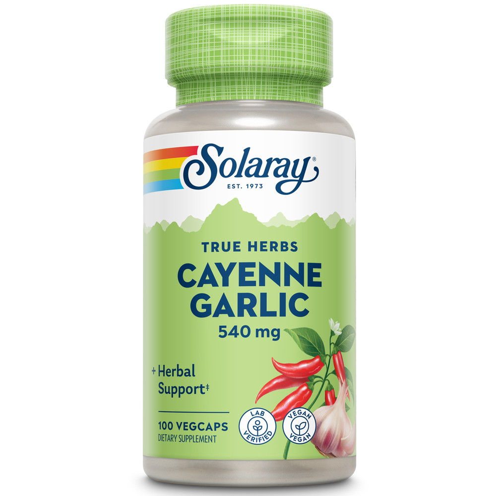 Solaray Cayenne with Garlic Capsules, 540 mg, 100 Count