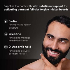 Man Matters Beard Gummies for Men Thicken Beard, Stimulates Beard Follicles