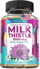 Milk Thistle – 1000 mg – 80% Silymarin Extract – 120 Vegan Capsules – Dietary Su