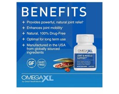OmegaXL Joint Support Supplement for Relief Natural Muscle Support 60 Softgels