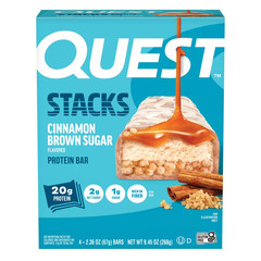 Quest Stacks Protein Bars, Cinnamon Brown Sugar, 20g of Protein, 4 Count