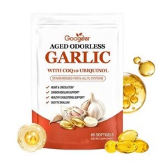 Odorless Aged-Resilia Garlic Extract 600mg Softgels (60 Count) with CoQ10