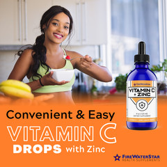 Vitamin C + Zinc – Easy Liquid Drops for Adults and Kids – 4oz – 60 Servings