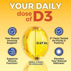 Vitamina D3 5000 Ui En Capsulas Blandas (125 Mcg), 360 Capsulas Blandas – Sup…