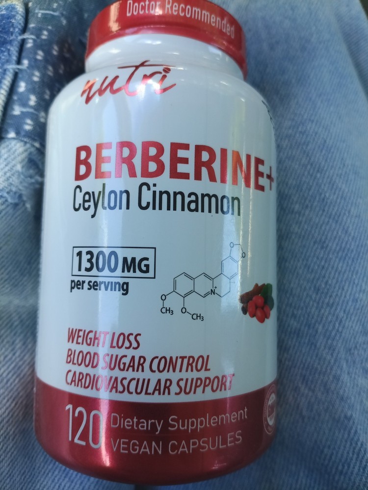 Nutri Berberine + Ceylon Cinnamon Dietary Supplement 1300mg 120 Caps. Exp. 04/28