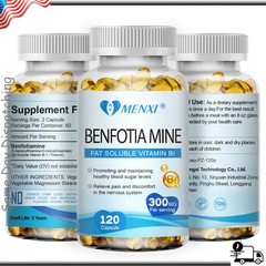 300mg Benfotiamine Capsules Fat Soluble Thiamine Vitamin B1 NON-GMO,Gluten Free