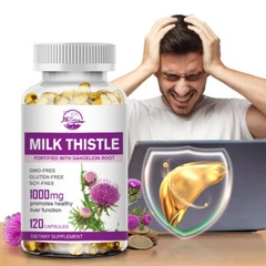 Organic Milk Thistle Capsules Liver Cleansing Detox Repairing Formula Pills Cap