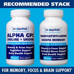 Dr. Maxwell Alpha GPC 600mg + Uridine, a Choline 60 Count (Pack of 1)