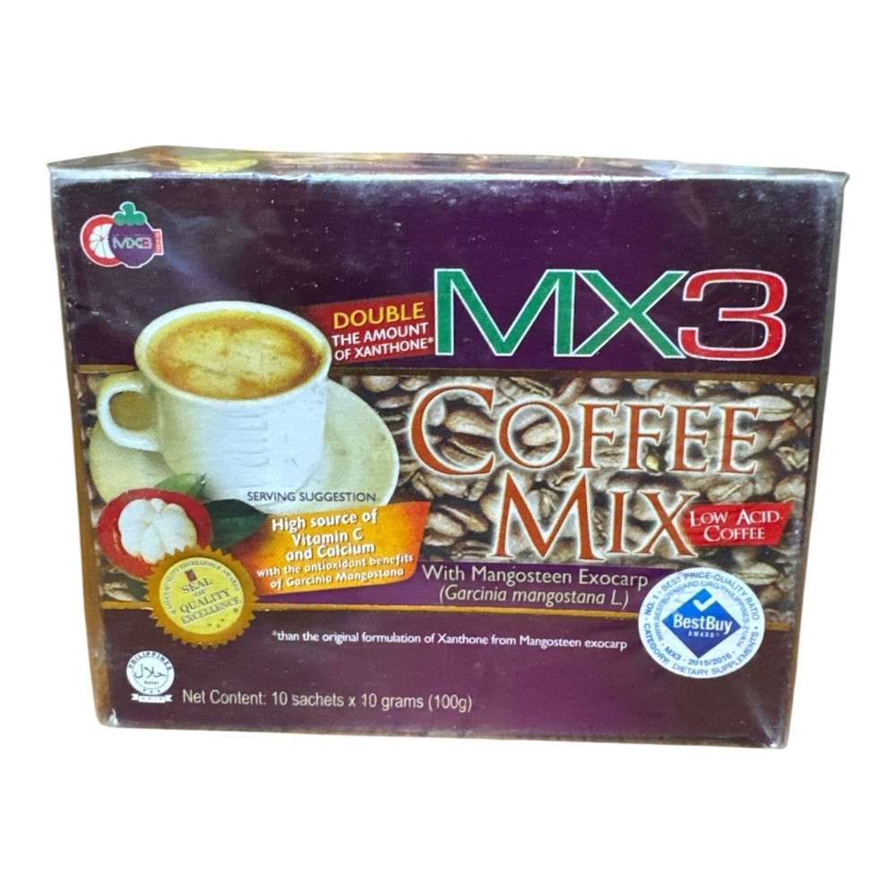 2 Boxes MX3 Coffee Mix with Mangosteen Exocarp New Low Acid- Expires April 2028