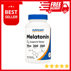 Nutricost Melatonin 10mg, 240 Capsules – 10mg Per Serving, Non-GMO, Gluten Free