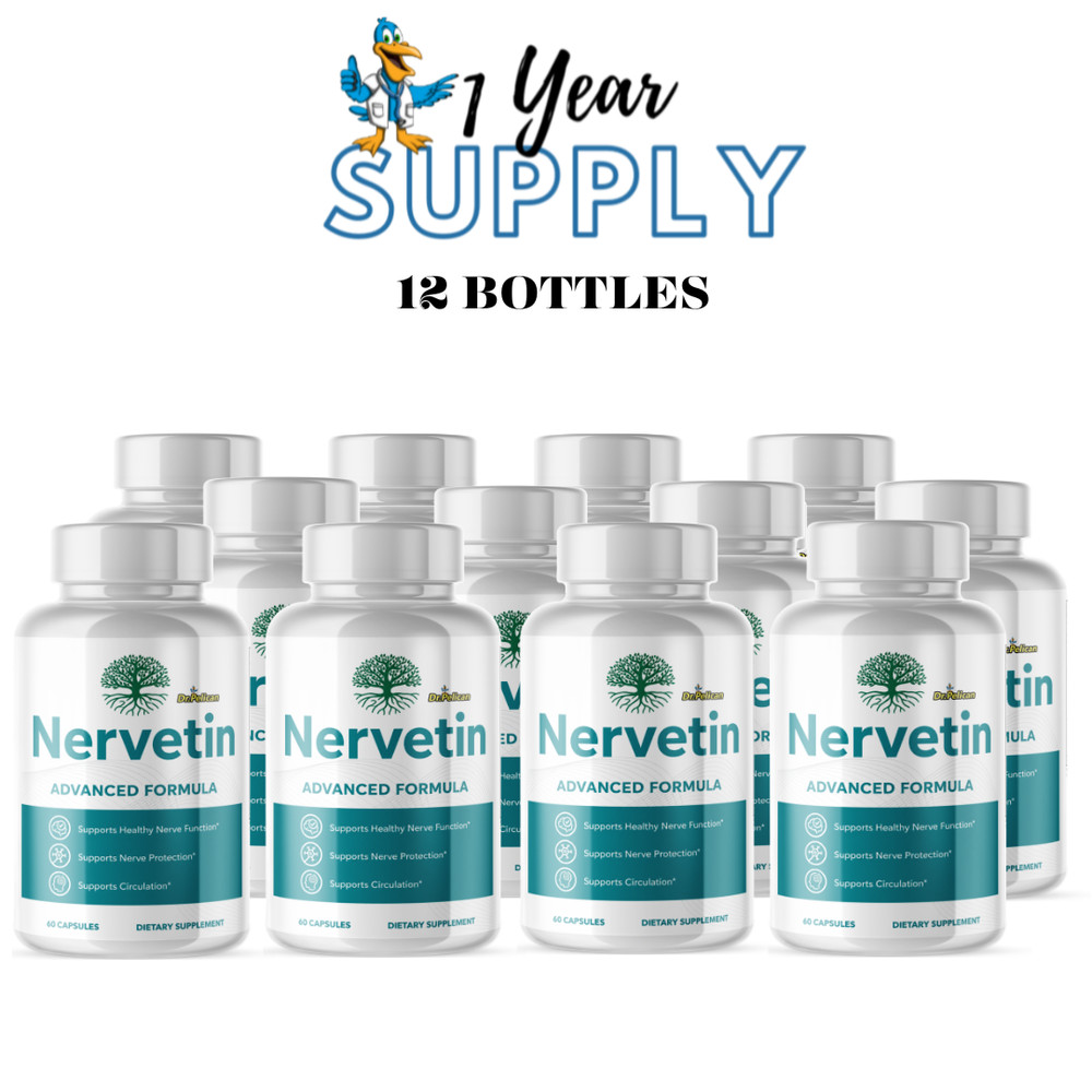 Nervetin- Brain Support- 12 Bottles- 720 Capsules