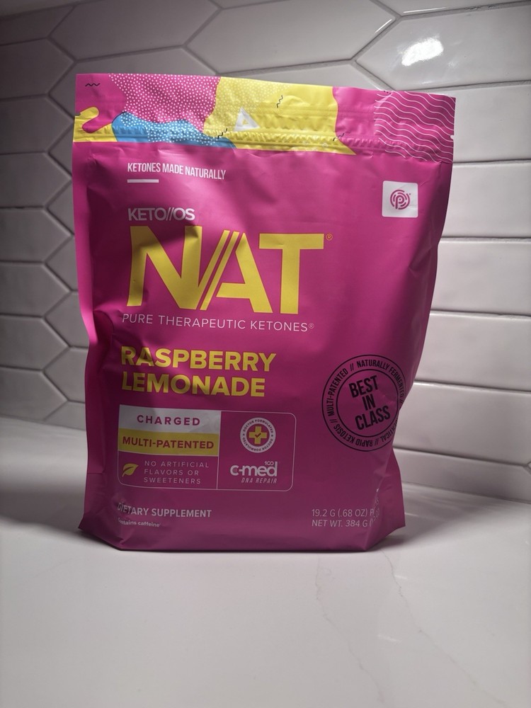Pruvit Keto OS NAT Charged RASPBERRY LEMONADE 20 Packets