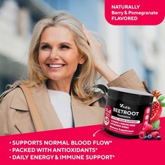Beet Root Gummies – Beetroot Gummies with CoQ10, Grape Seed, Vitamin C, B12 &…
