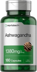 Horbäach Ashwagandha Supplement | 180 Capsules | for Women and Men | Herbal Root