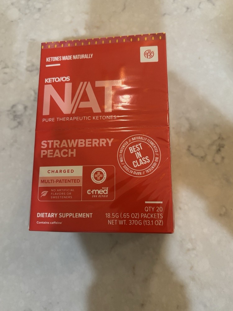 Pruvit Nat Keto OS Strawberry Peach Dietary Supplement Exp 11/27