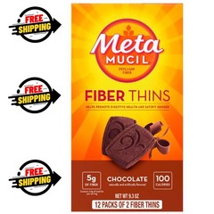 Metamucil Fiber Supplement Chewable Thins Chocolate 12 Count Powder Food Snack