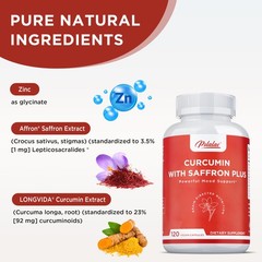 Curcumin with Saffron Capsules – Concentration & Relaxation Support Supplement