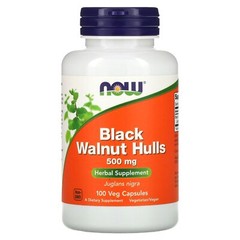 Black Walnut Hulls, 500 mg, 100 Veg Capsules