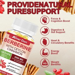 Super Berberine Ceylon Cinnamon 5000mg 120 Softgels Heart Health & Blood Sugar