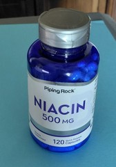 Niacin 500mg | 120 Capsules | Non-GMO | by Piping Rock