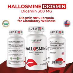HALLOSMINE 300 Mg – Circulation and Vein Support – Support for Healthy Legs – 60