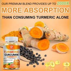 Probiotic & Turmeric Supplement, Daily Gut Health and Immune Balance Support