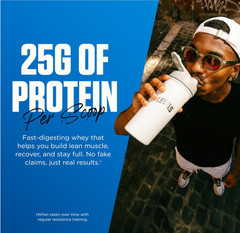 Levels Grass-Fed Whey Protein Powder, Unflavored, 2 lb, 25g Protein