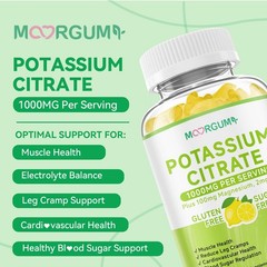 Potassium Citrate 1000mg Gummies, Potassium Supplement for Adults Women and M…