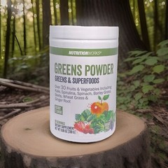 NutritionWorks Greens Superfood Powder Drink Mix 9.88oz Berry Flavor Sugar Free