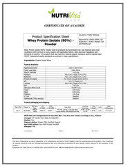 50lb 100% Pure Organic Instantized Whey Protein Isolate 90% (Unflavored)